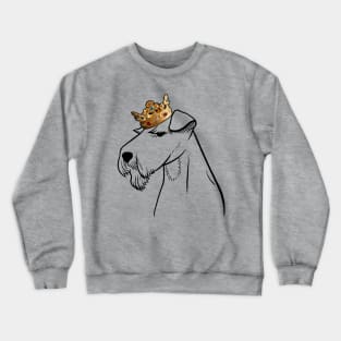 Welsh Terrier Dog King Queen Wearing Crown Crewneck Sweatshirt